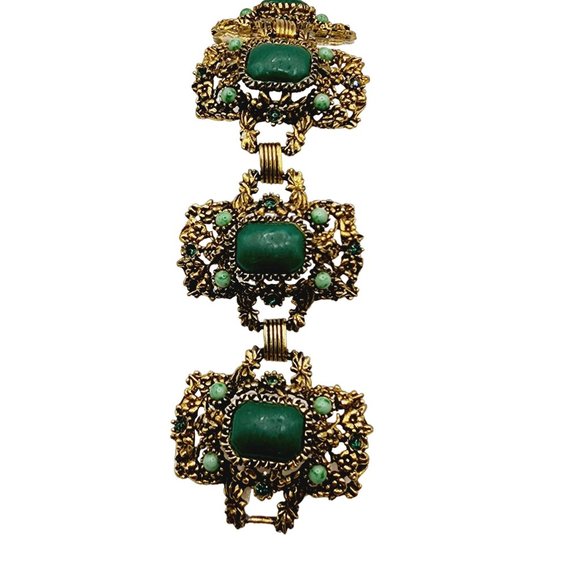 Vintage Selro Style Wide Elaborate Panel Bracelet (A559) - Picture 1 of 5